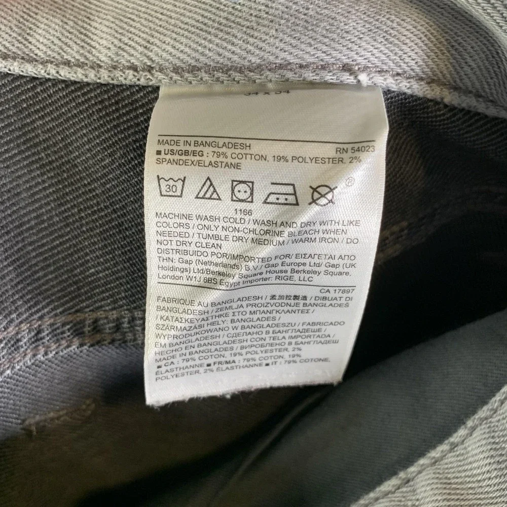 Banana Republic The Traveler Jeans Mens 36x34 (Tag 34x34) Gray Slim Stretch